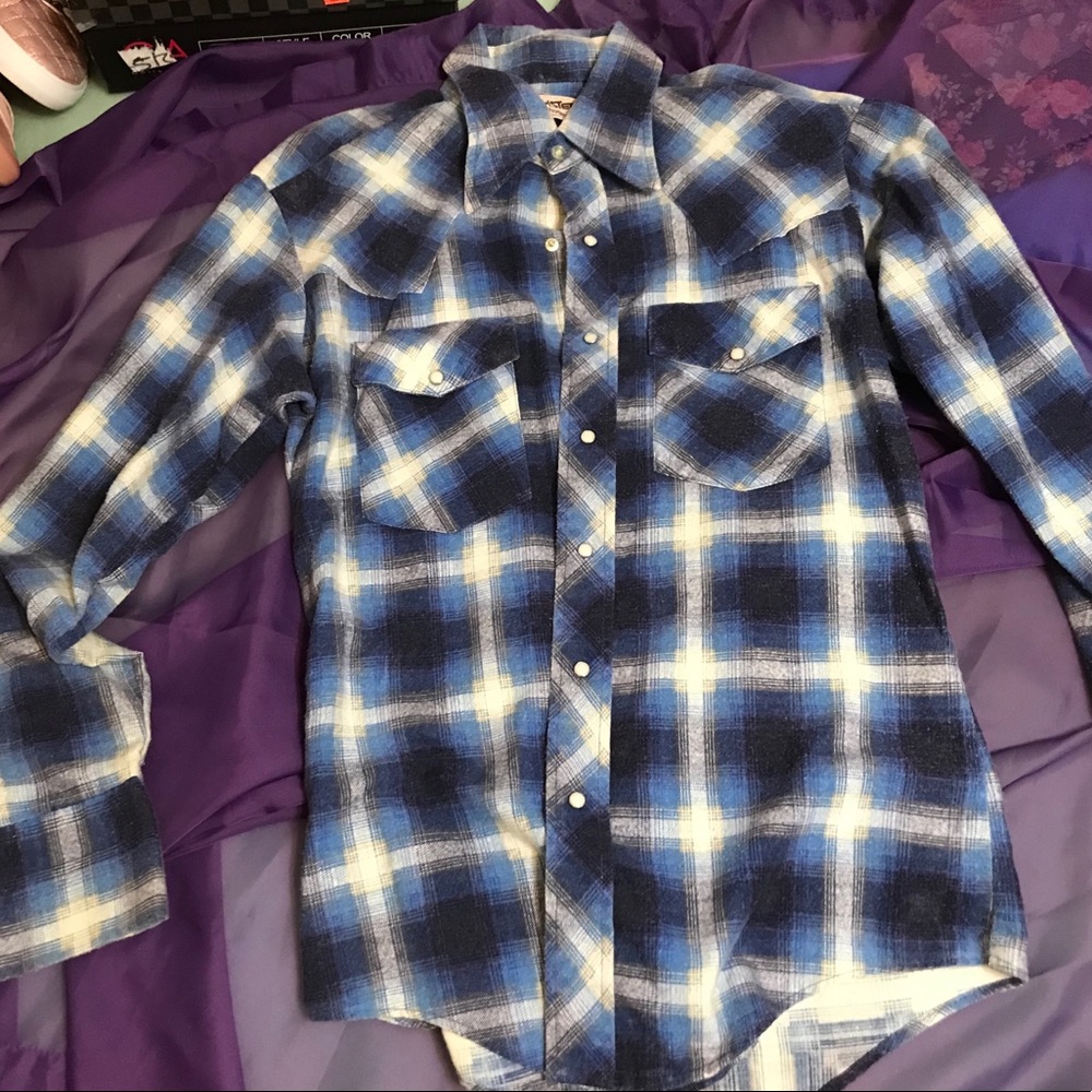 Twister Western Pearl Snap Plaid Medium Shirt